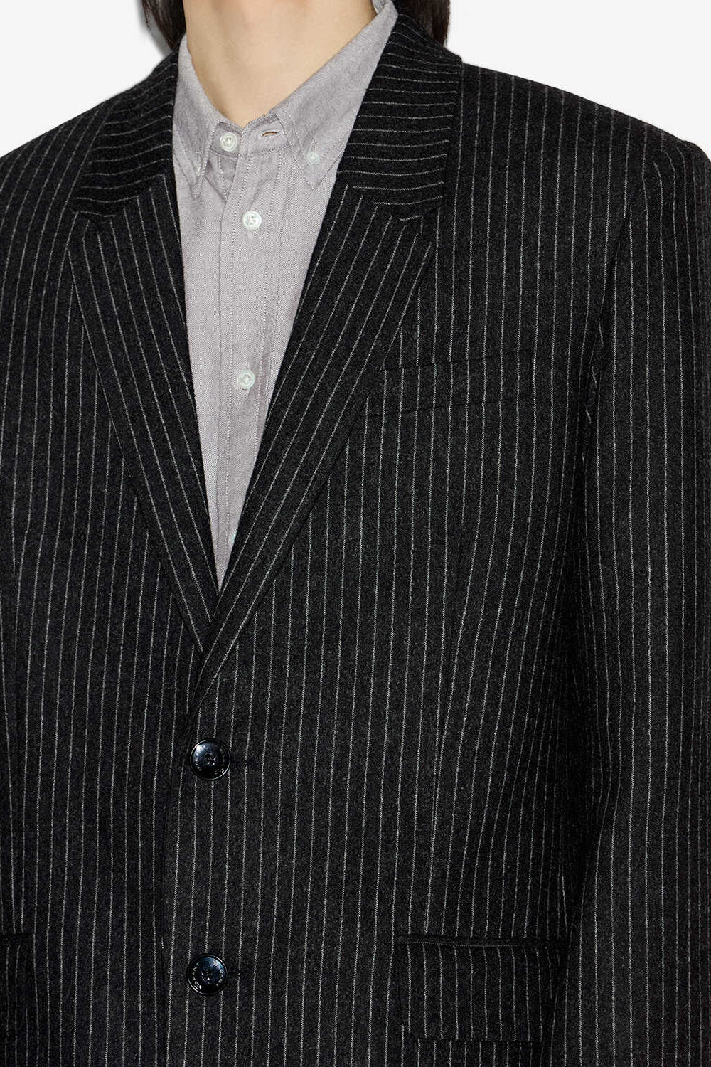 Freddie striped wool suit jacket - Anthracite - Man - 3