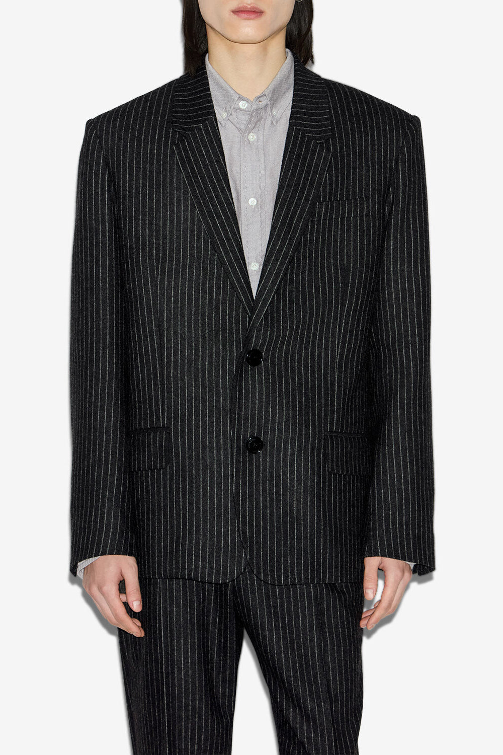 Freddie striped wool suit jacket - Anthracite - Man - 4