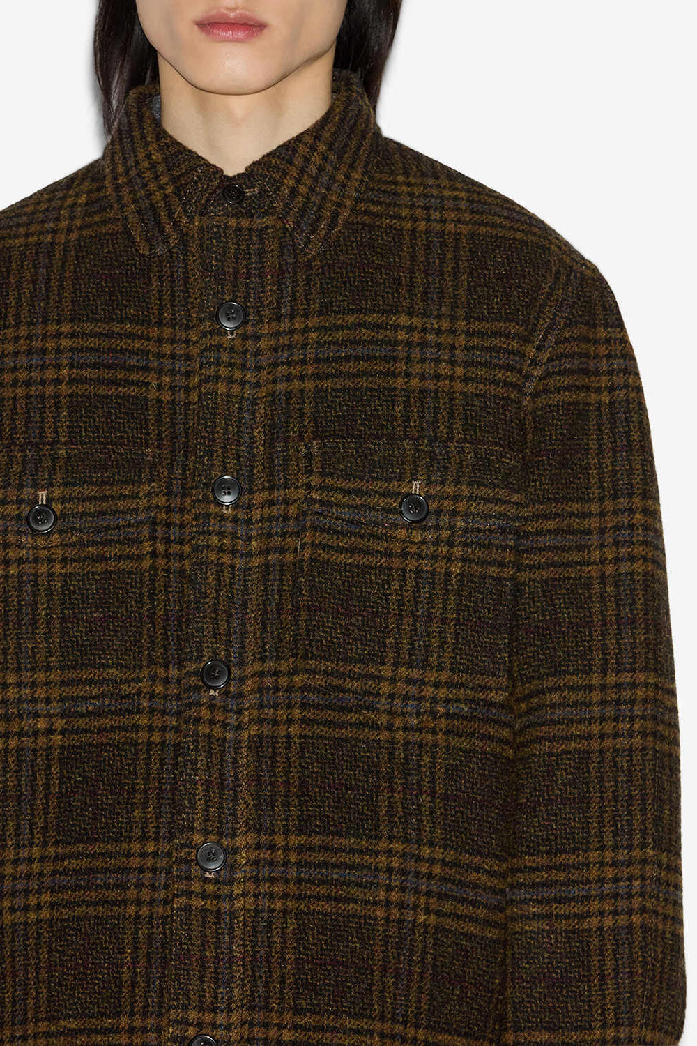 Kervey checkered virgin wool jacket - Khaki - Man - 3