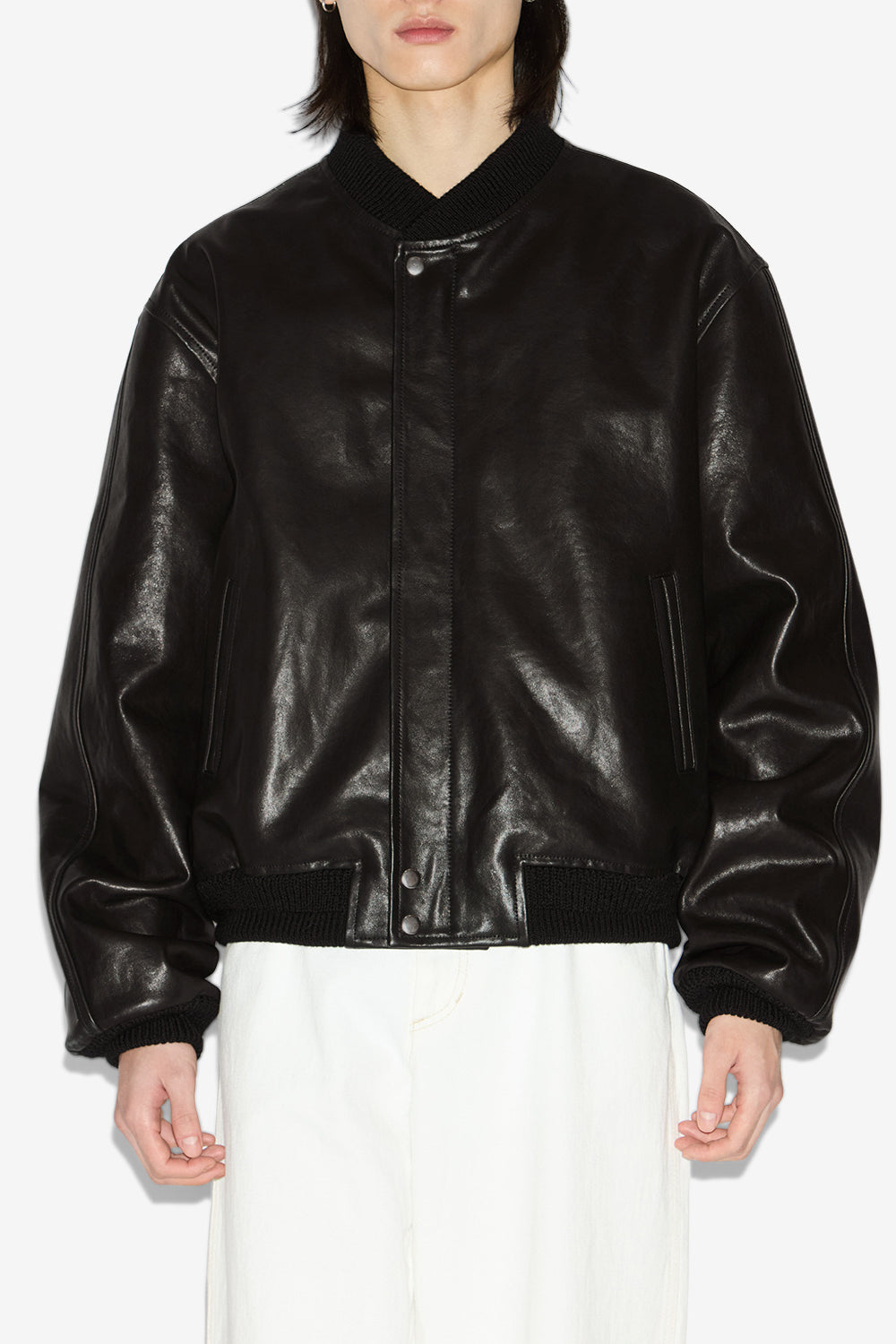 Blaike short leather jacket - Black - Man - 4