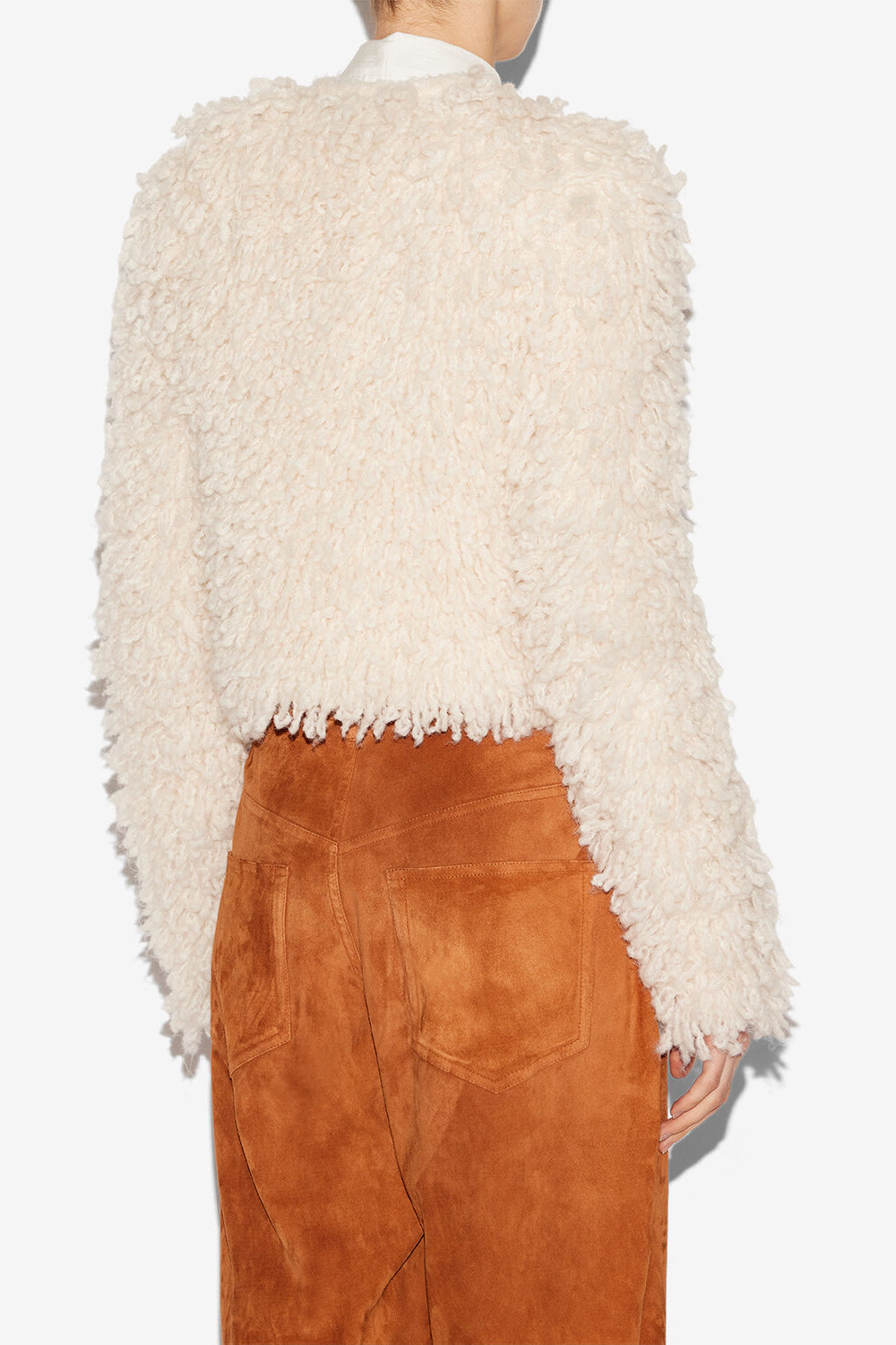 Fedra fur style wool jacket - Ecru - Woman - 5