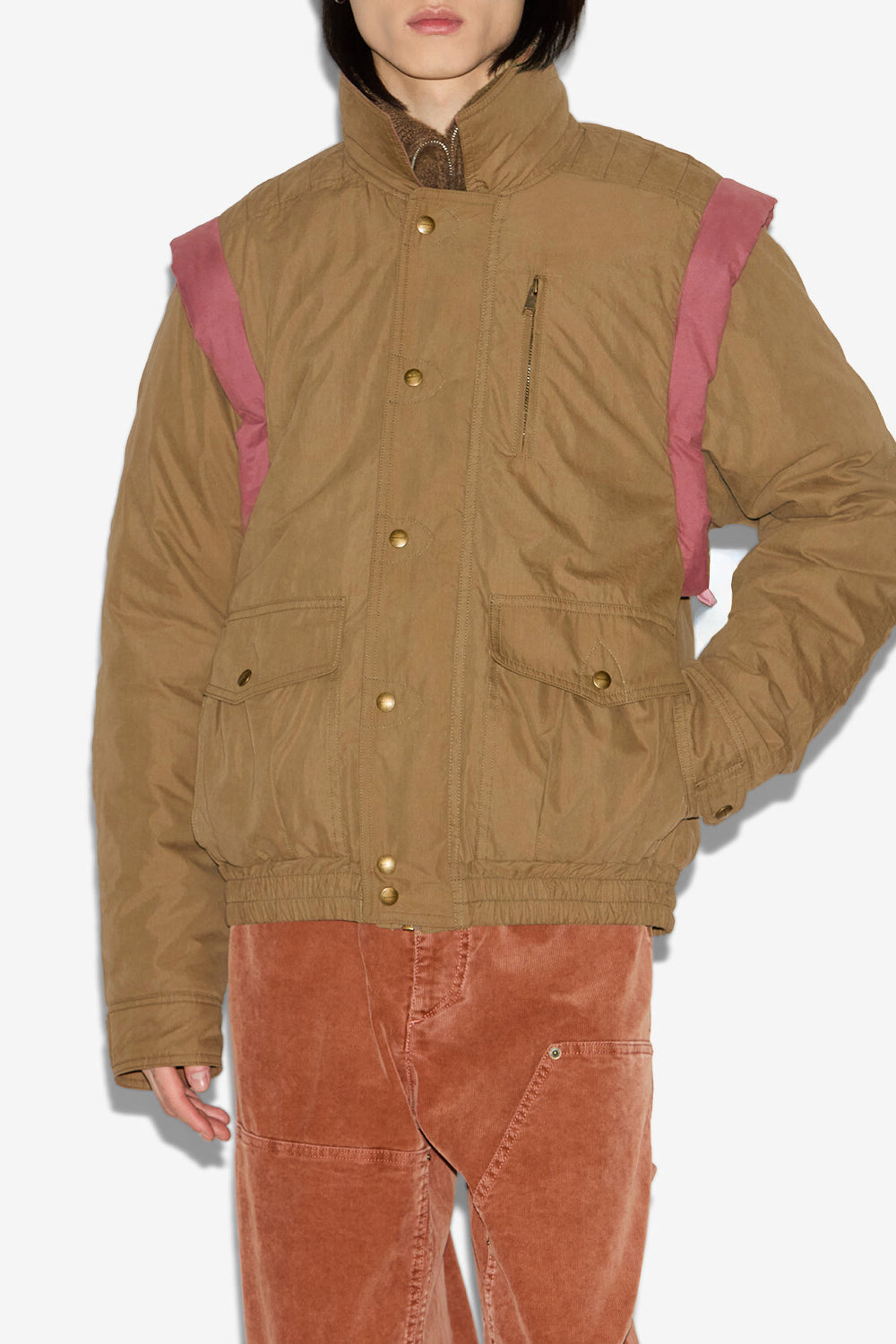 Dilwen plain-colored cotton jacket - Khaki - Man - 4