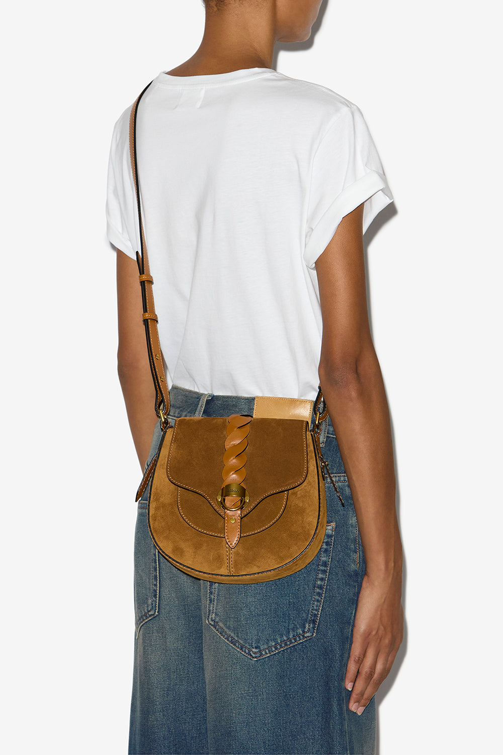 Altay small shoulder bag in suede leather - Cognac - Woman - 2