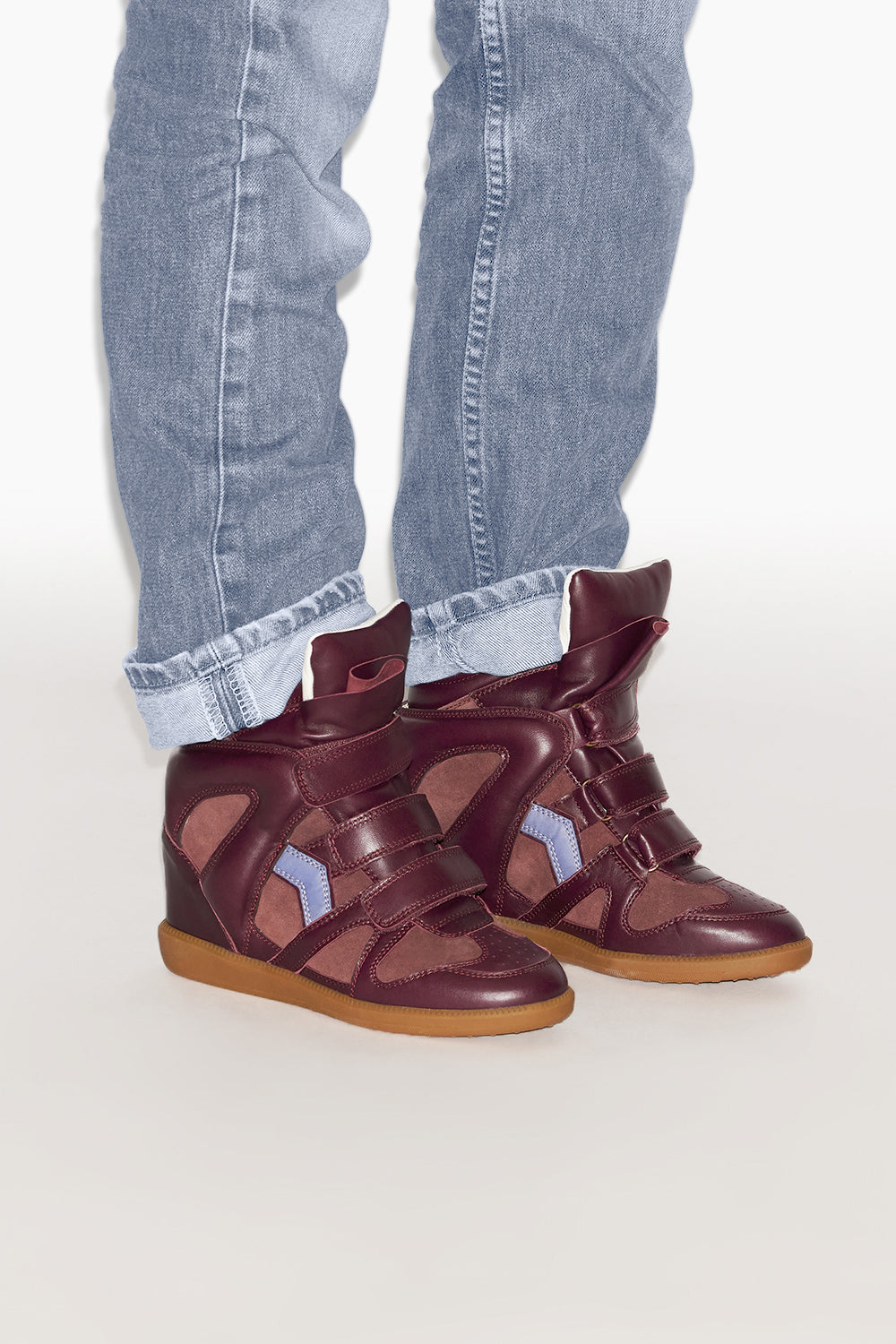 Bekett leather wedge sneakers - Plum-lavender - Woman - 5