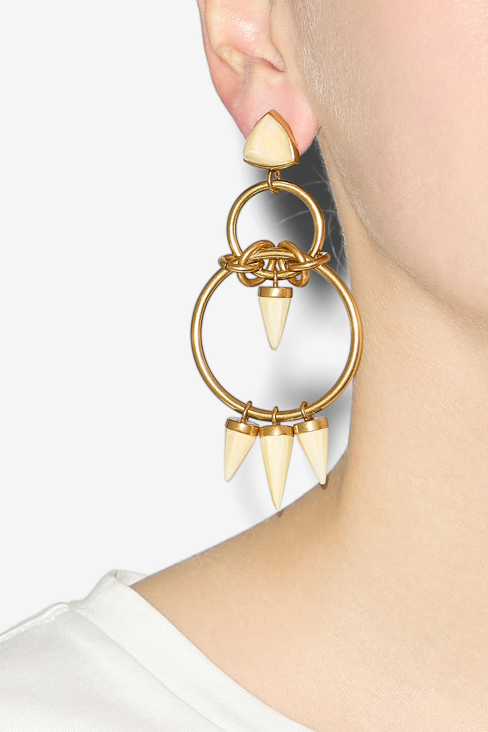 Orecchini be with you con ciondolo - Ecru-light brass - Woman - 2