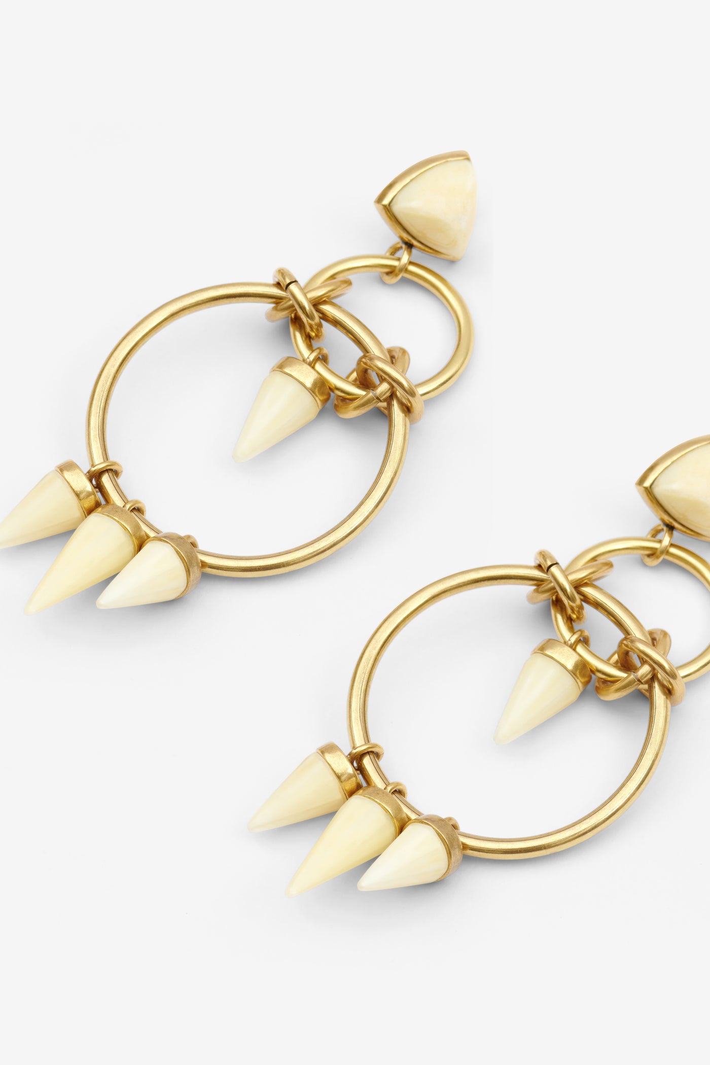 Boucles d'oreilles be with you à pendentif - Ecru-light brass - Woman - 3