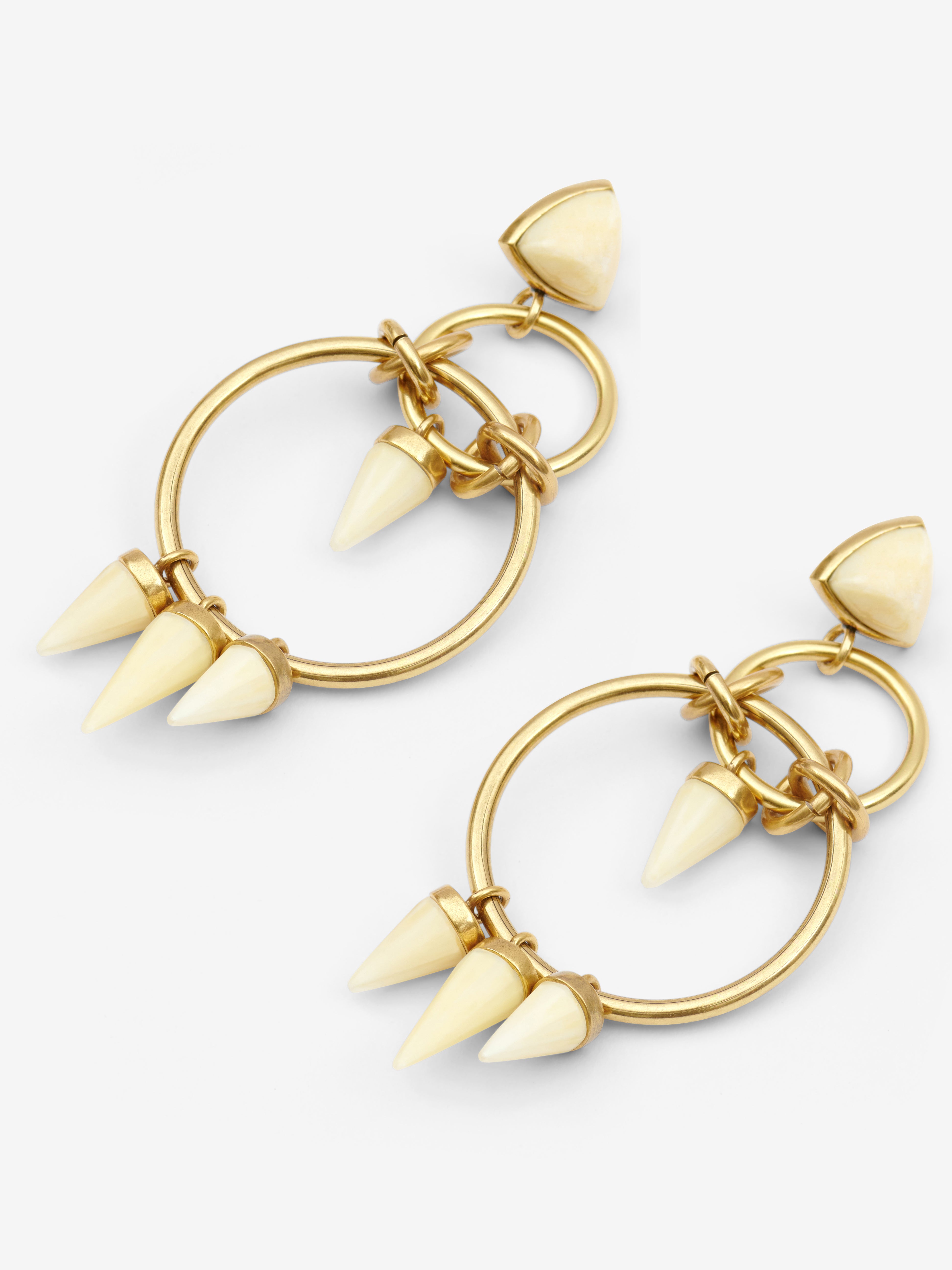 Be with you earrings Woman Ecru-light brass 2