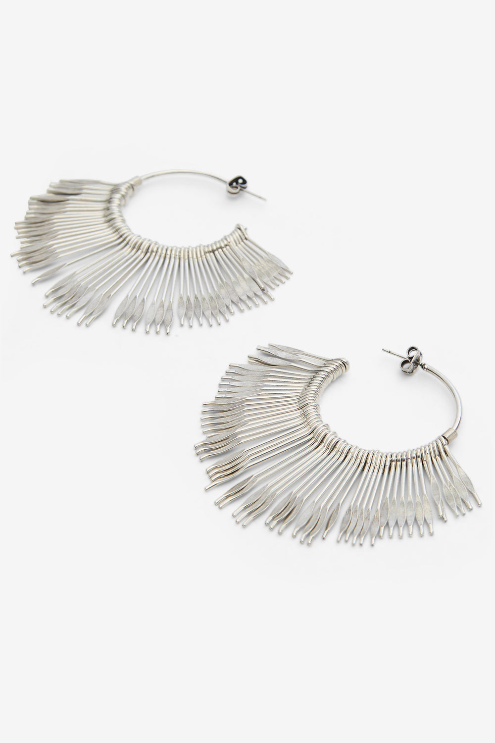 Orecchini a cerchio aria in ottone argentato - Argento - Woman - 3