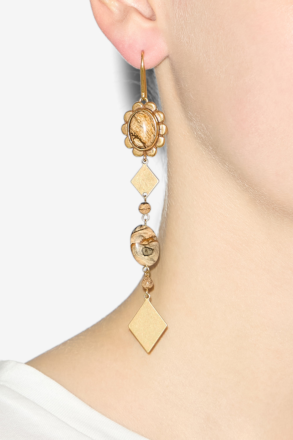 Orecchini pendenti hana - Natural-light brass - Woman - 2