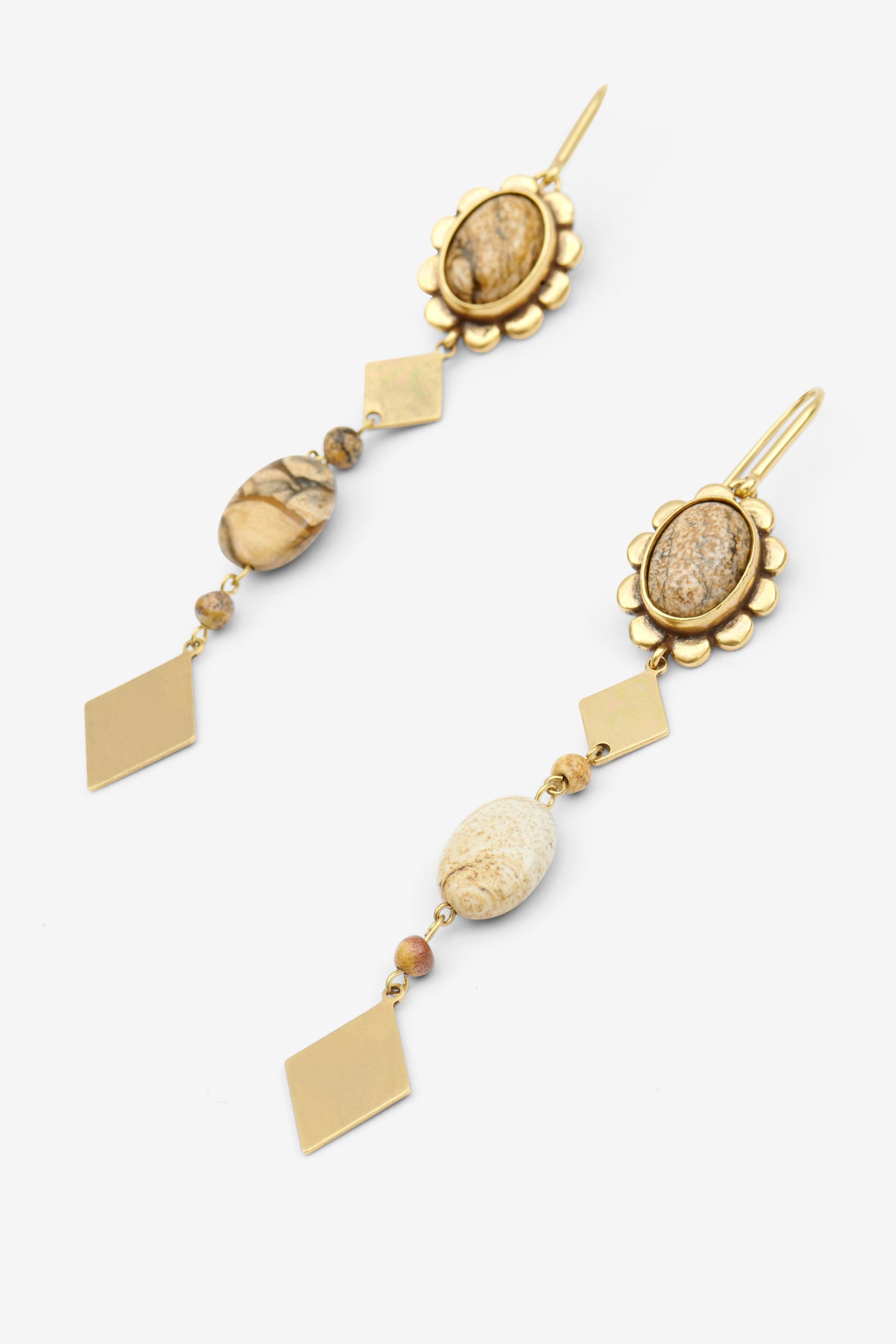 Orecchini pendenti hana - Natural-light brass - Woman - 3