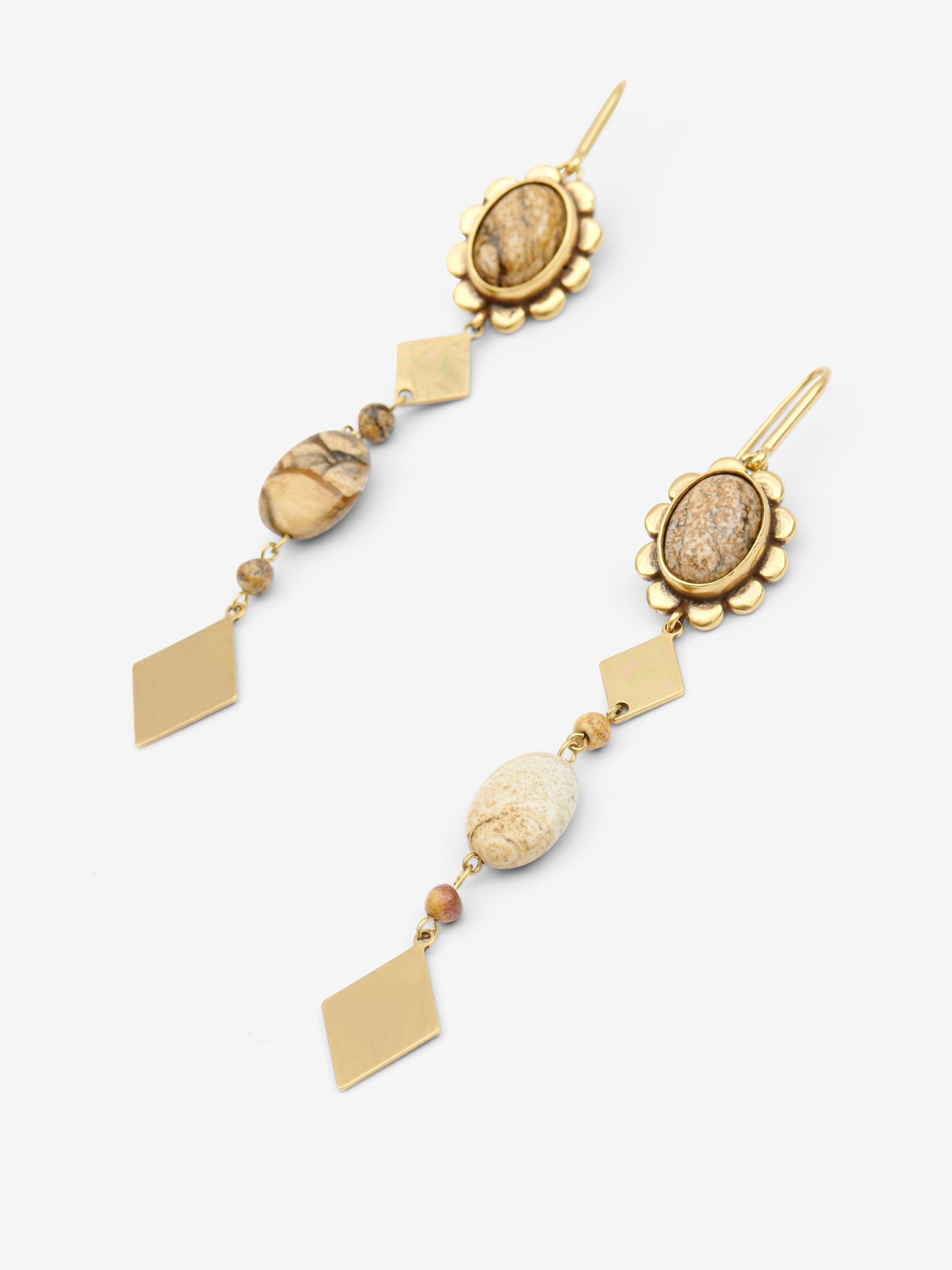 Hana earrings Woman Natural-light brass 2