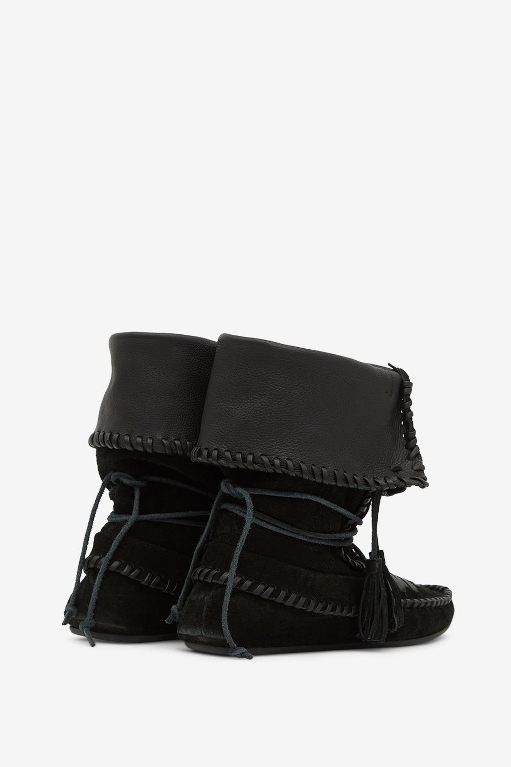 Bottes winki en cuir suédé et tressé - Noir - Woman - 2