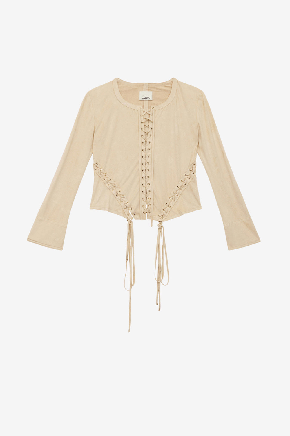 Seatle laced faux suede leather top - Ecru - Woman - 1