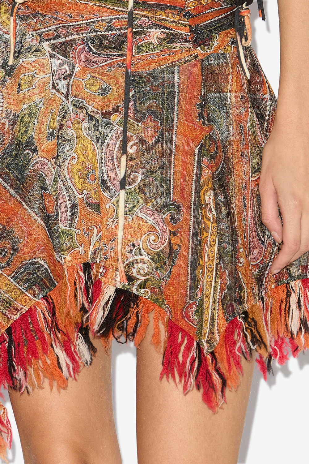 Dova draped printed elasticated tulle skirt - Orange - Woman - 3