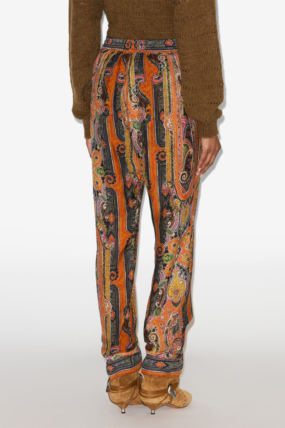 Sydna pants in printed silk - Orange - Woman - 5