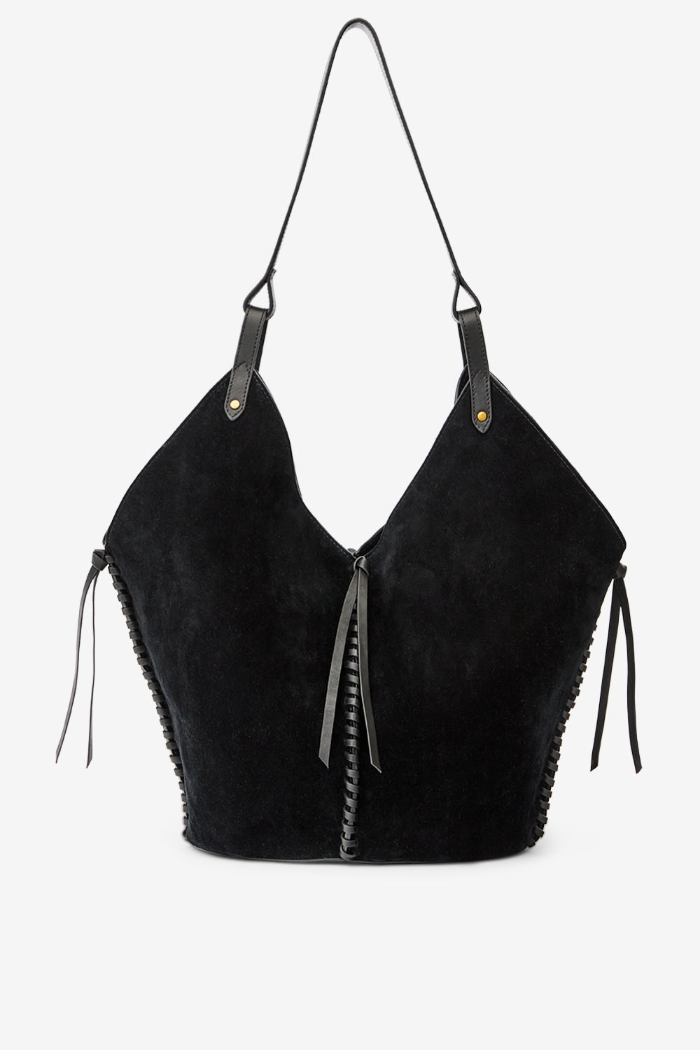 Tampa suede leather tote bag - Black - Woman - 3