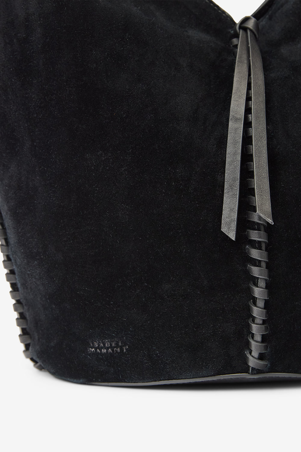 Tampa suede leather tote bag - Black - Woman - 4