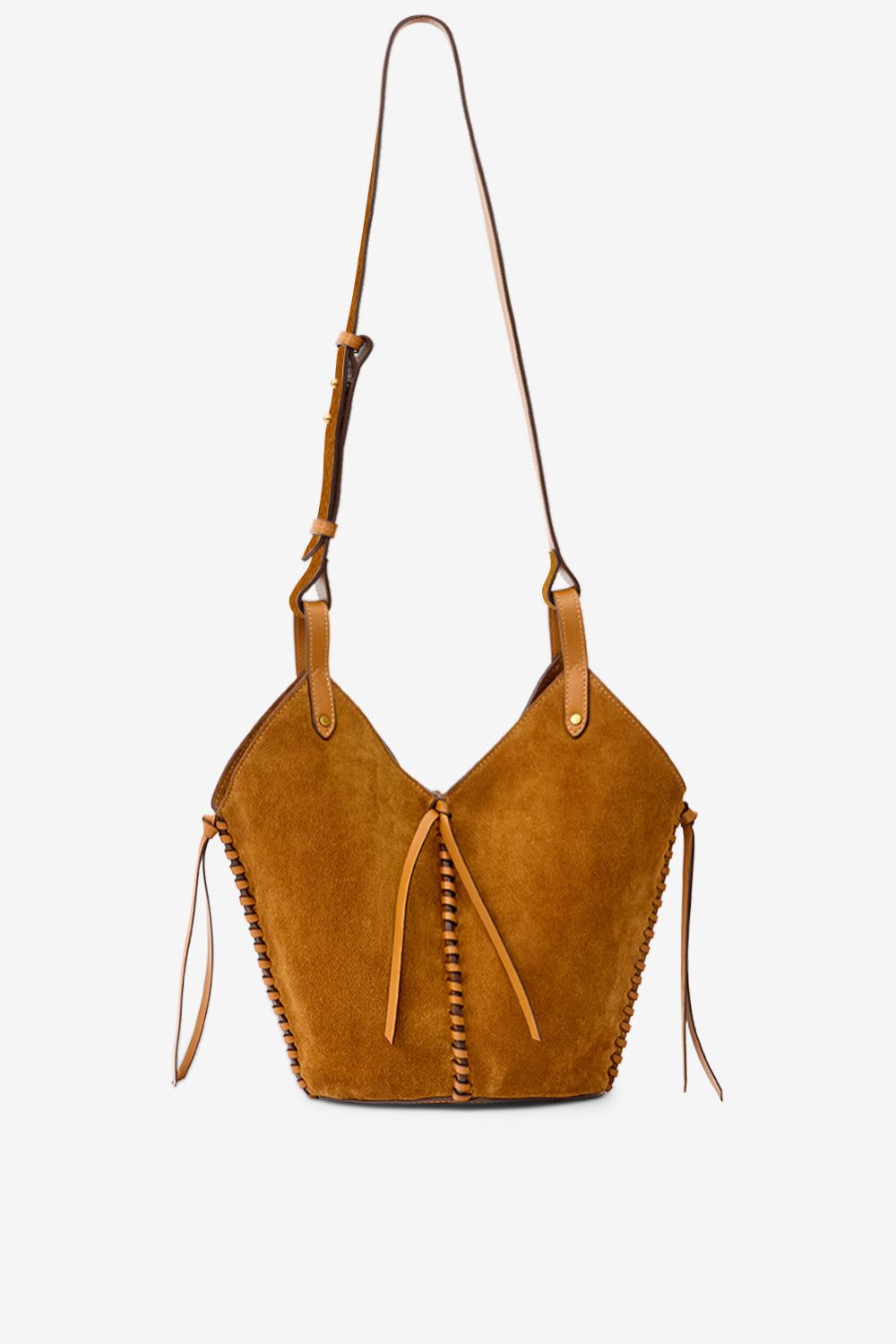Tampa mini suede leather bucket bag - Cognac - Woman - 1