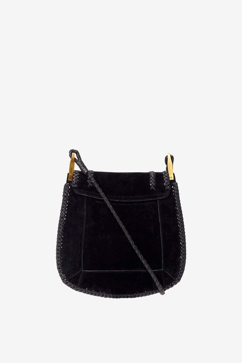 Anahi braided suede leather shoulder bag - Black - Woman - 3