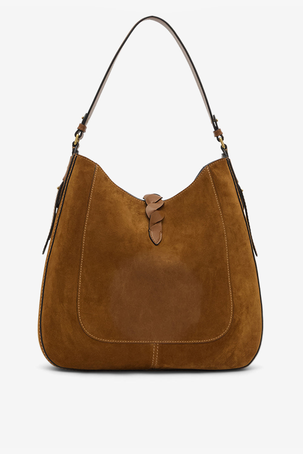 Altay hobo suede calfskin leather bag - Cognac - Woman - 3