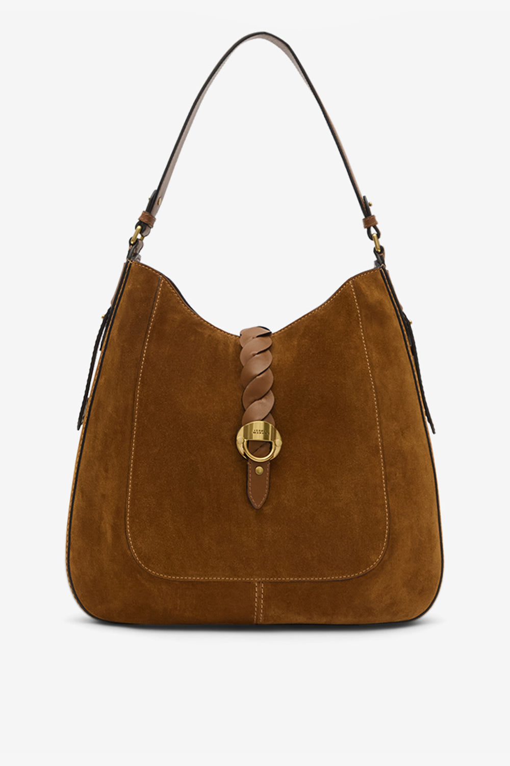 Altay hobo suede calfskin leather bag - Cognac - Woman - 1