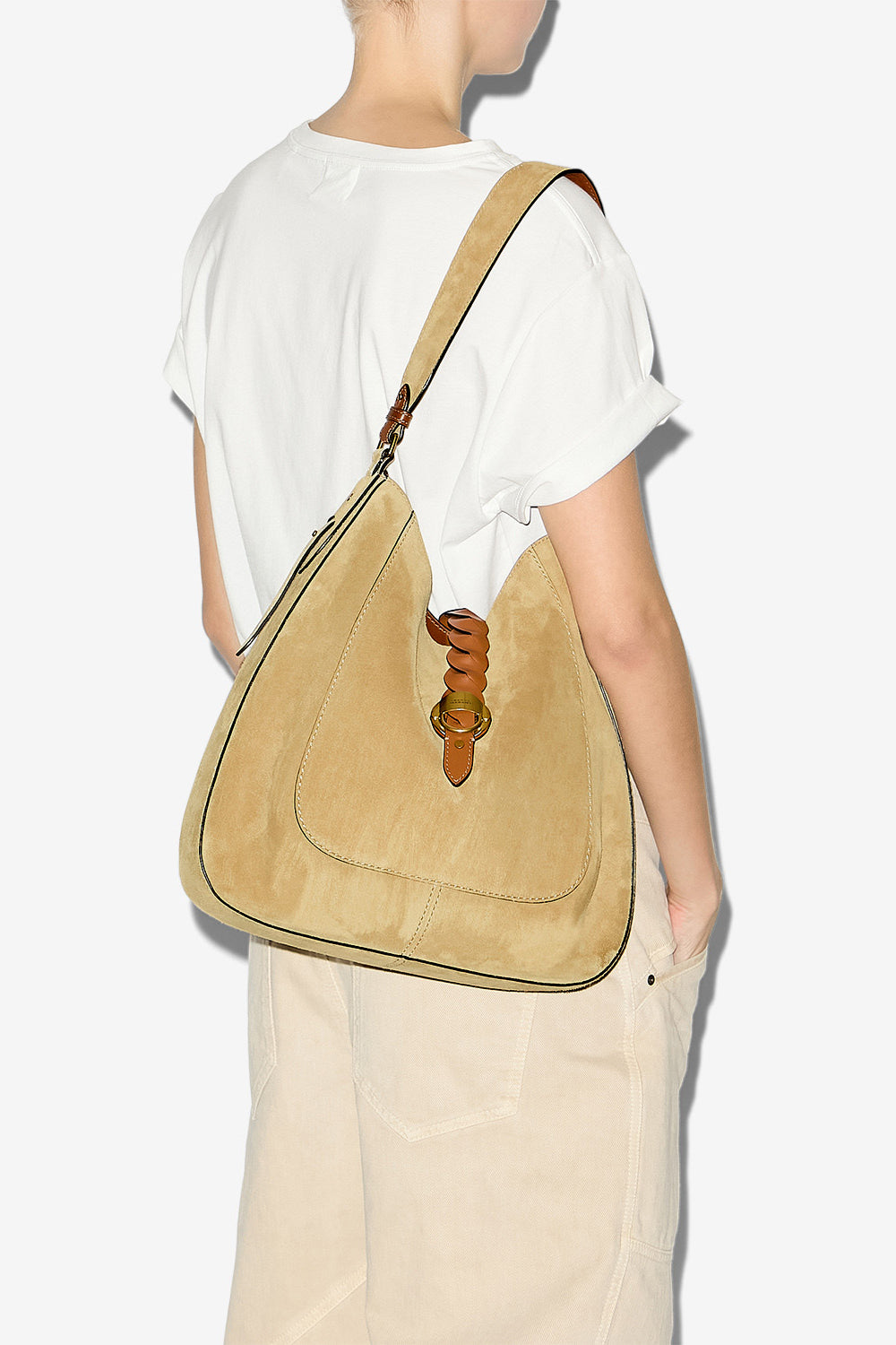 Altay hobo suede calfskin leather bag - Beige - Woman - 2