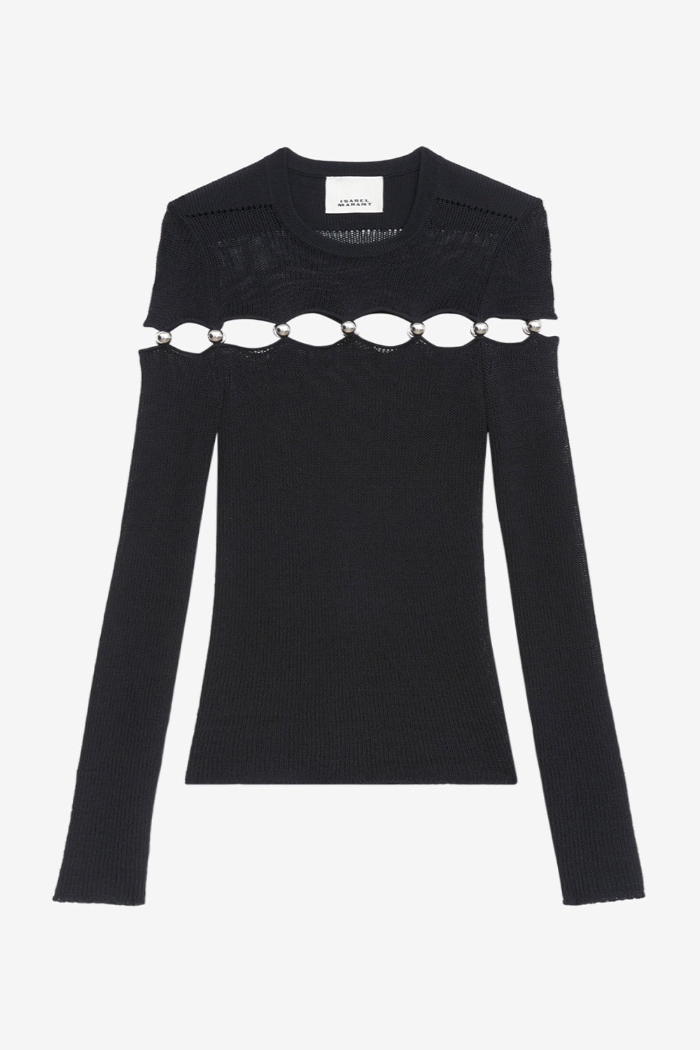 Elsie beaded fine knit sweater - Black - Woman - 1