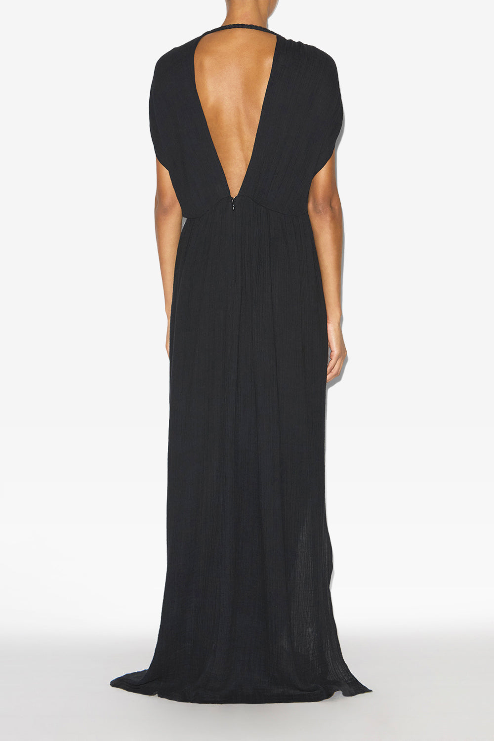 Joya long cotton dress - Black - Woman - 4