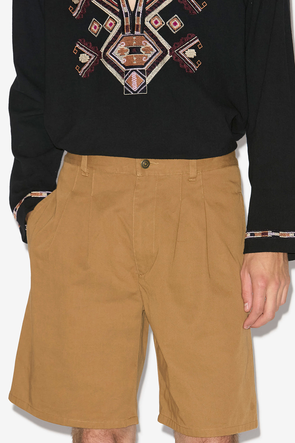 Kostino コットンツイル製 バミューダパンツ - Toffee - Man - 3