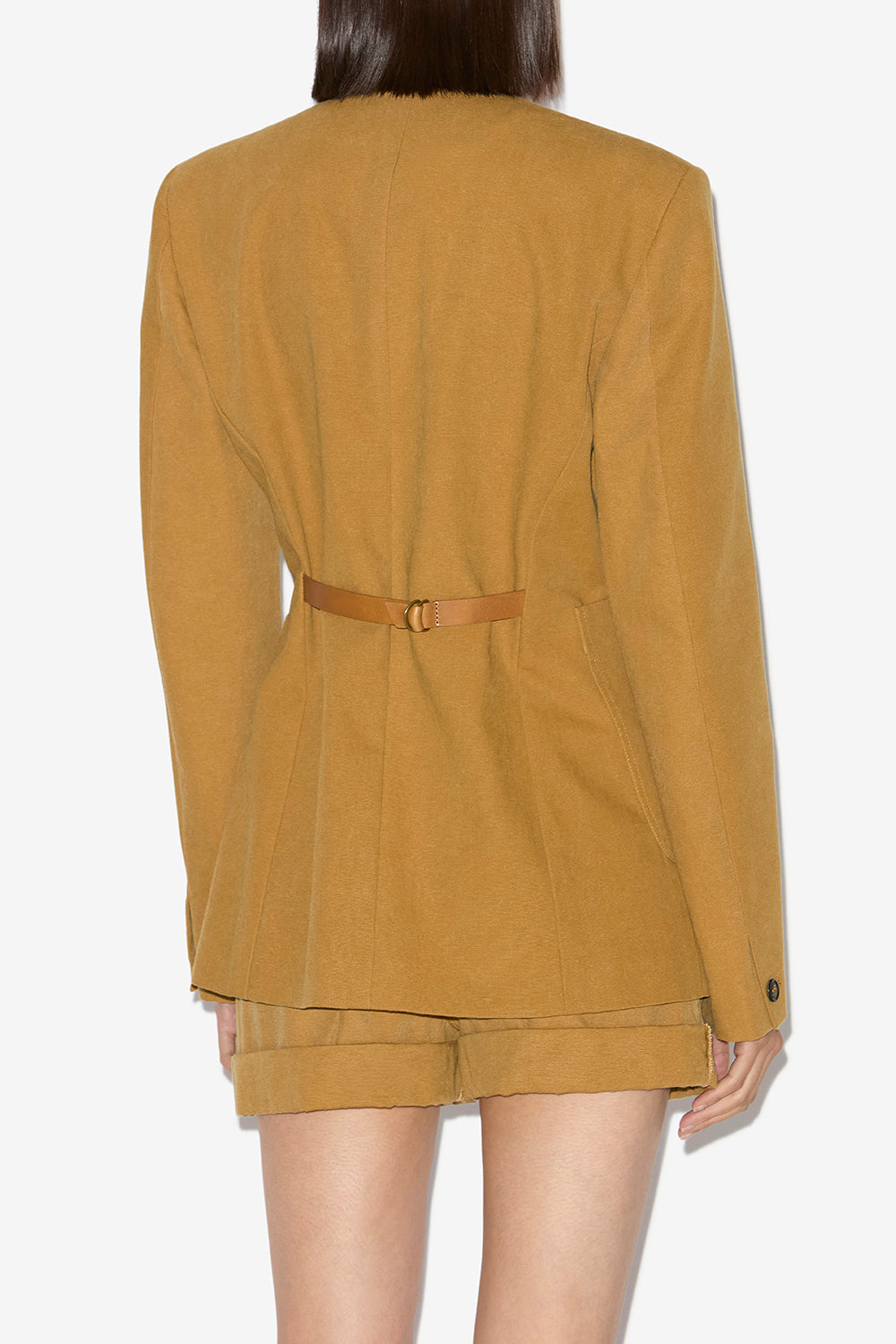 Francia collarless cotton jacket - Caramel - Woman - 5