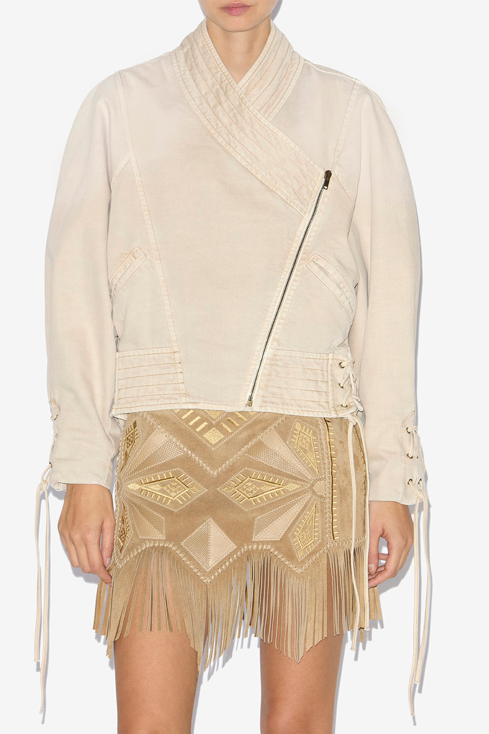 Edina デニム製 ショートジャケット - 生成り - Woman - 4