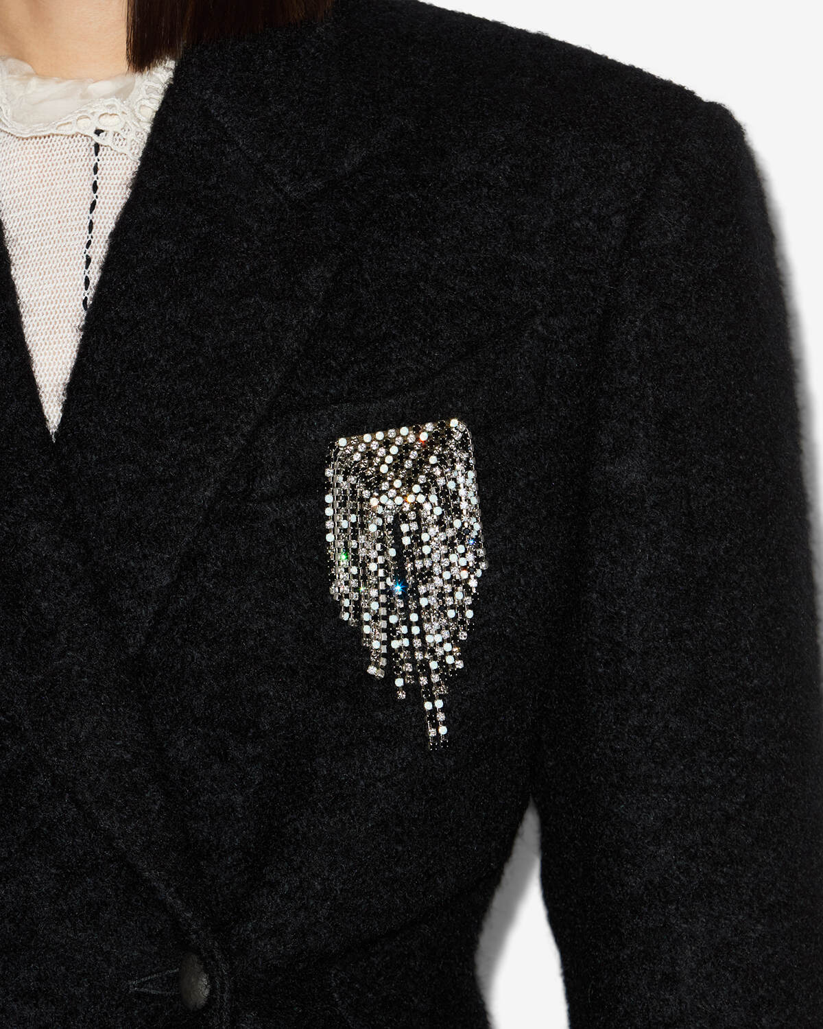 Faye brooch Woman Black and silver 2