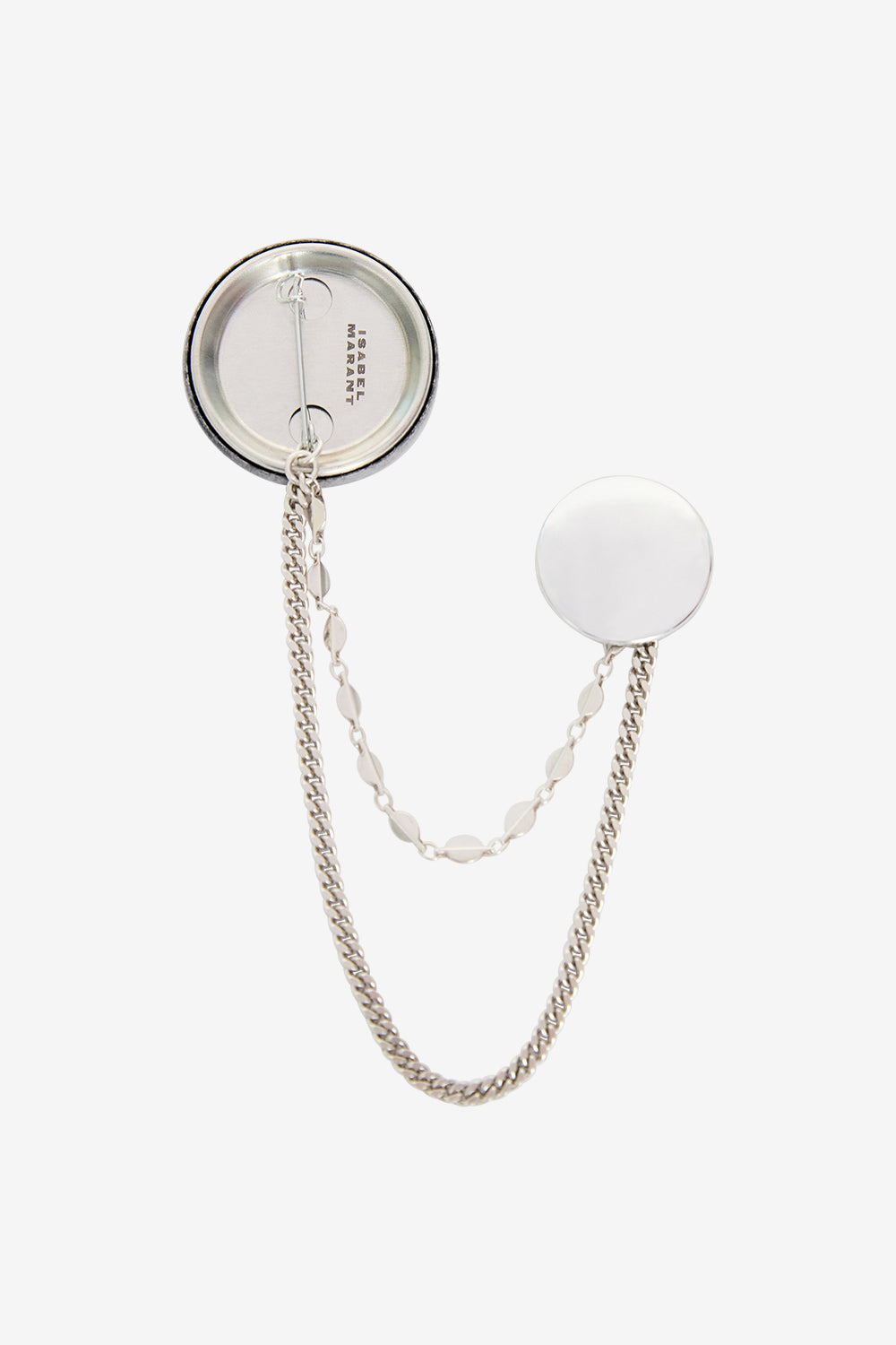 Petes double badge pin brooch - Black and silver - Man - 3