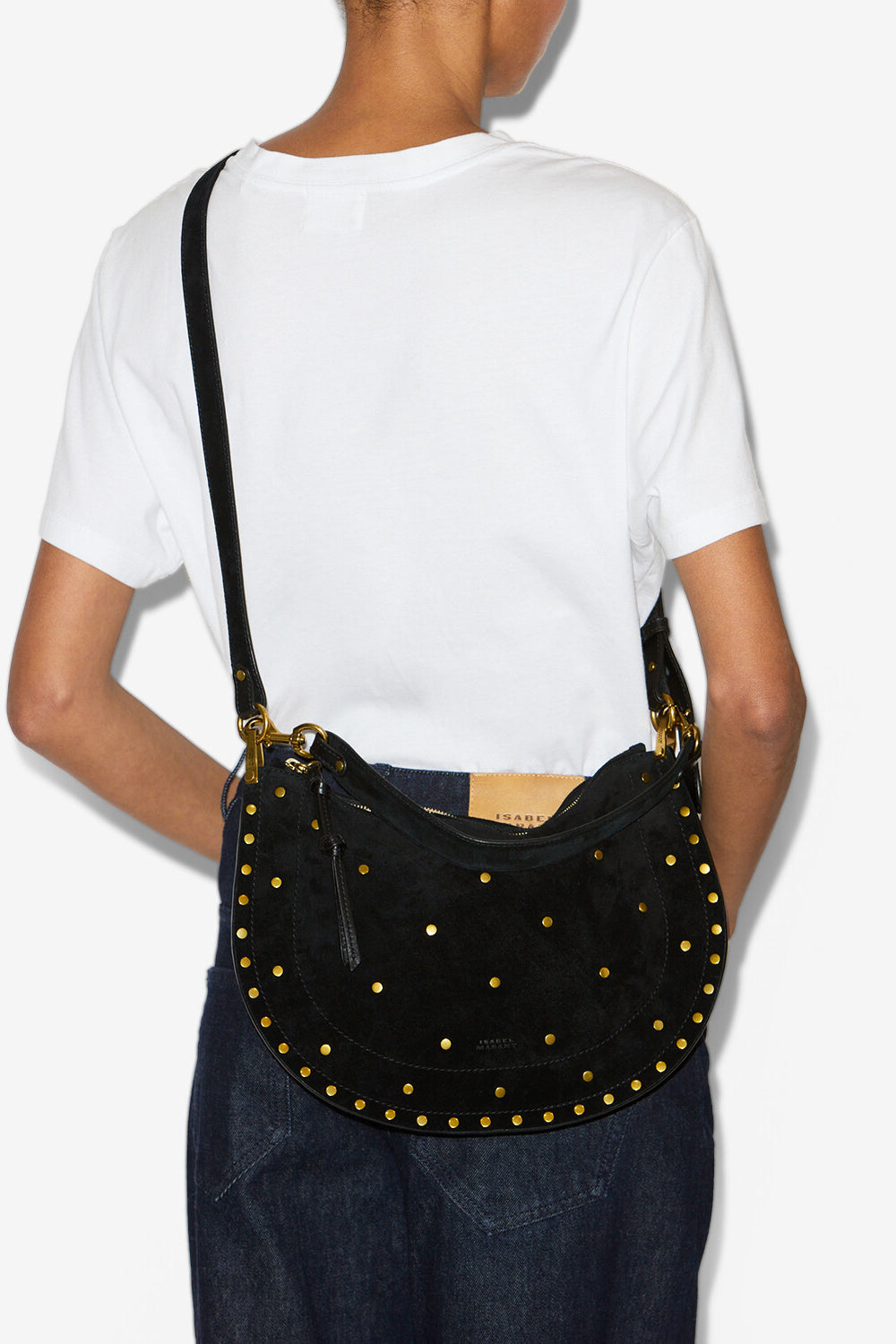 Borsa oskan soft zip in pelle scamosciata - Nero - Woman - 4