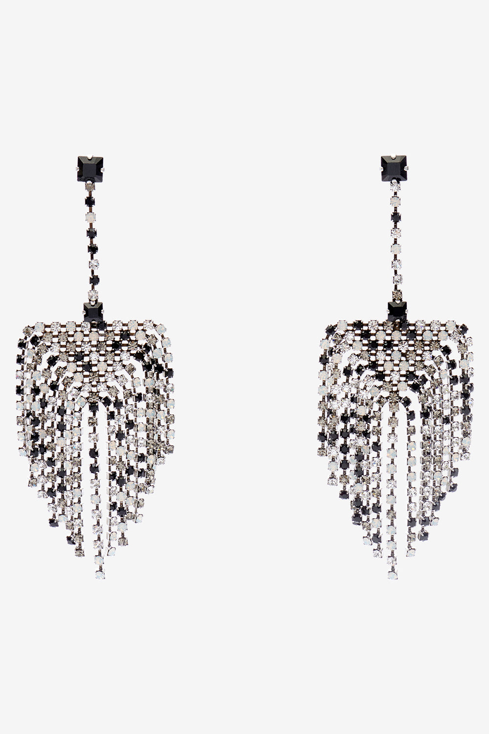 Faye pendant earrings - Black and silver - Woman - 1