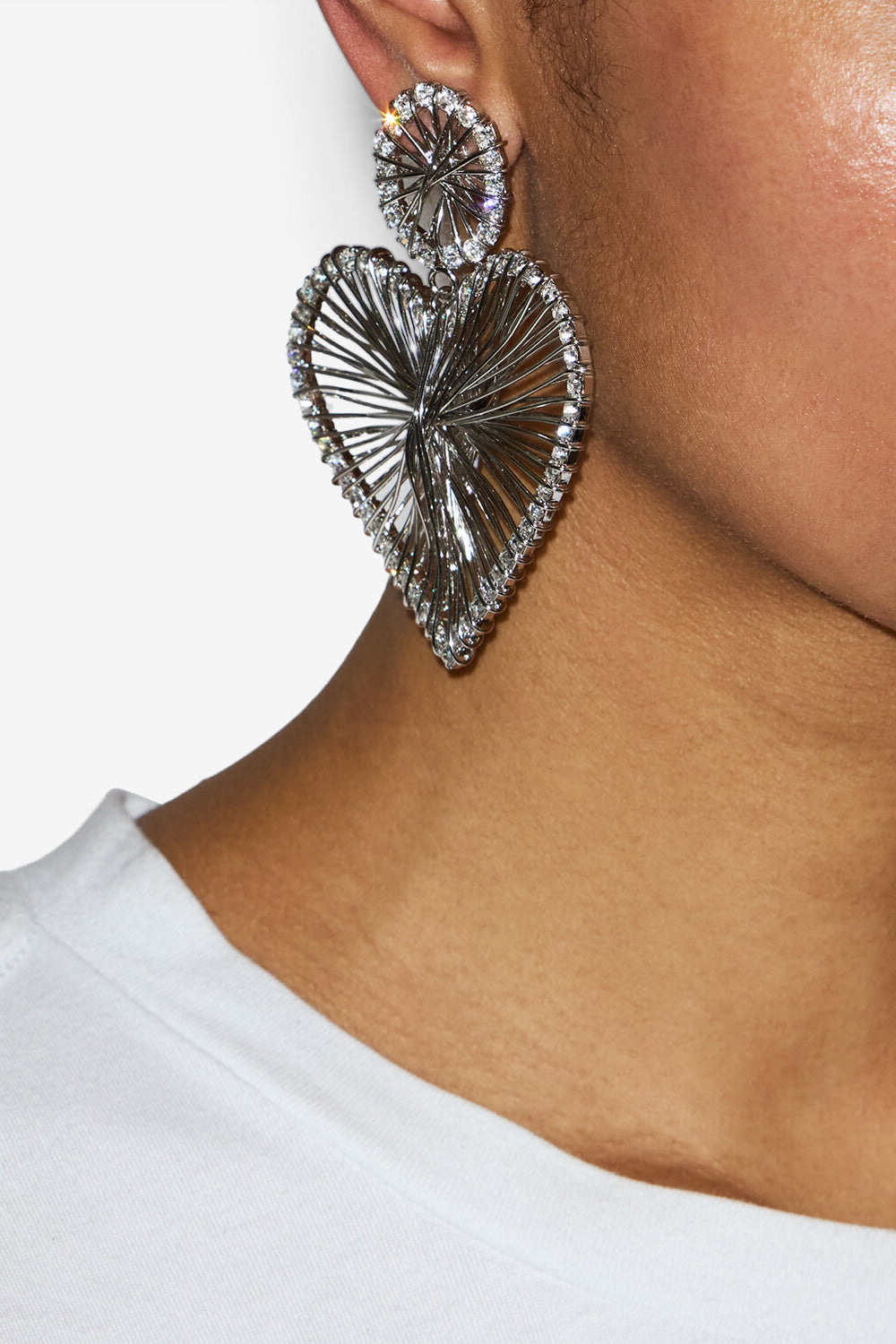 Eden asymmetrical heart earrings - Silver - Woman - 2