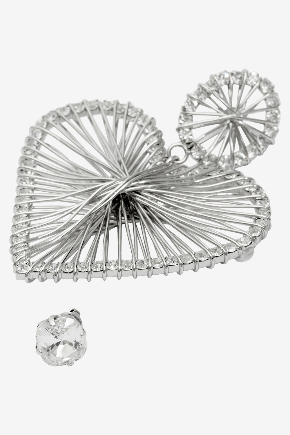 Eden asymmetrical heart earrings - Silver - Woman - 3