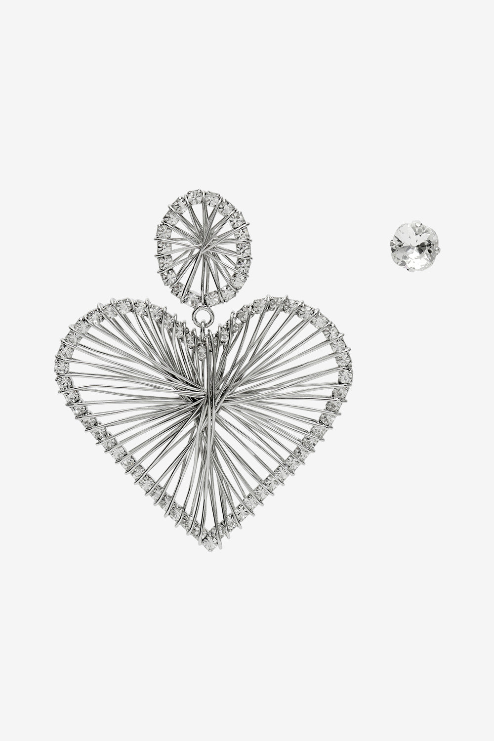 Eden asymmetrical heart earrings - Silver - Woman - 1