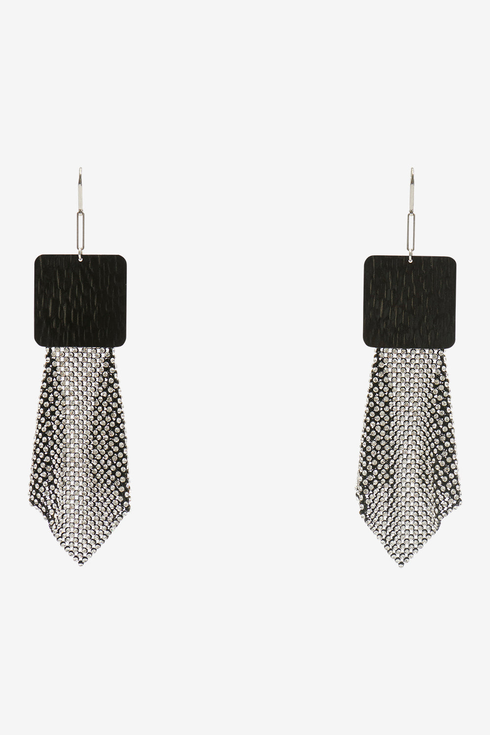 Ava pendant earrings - Black and silver - Woman - 1