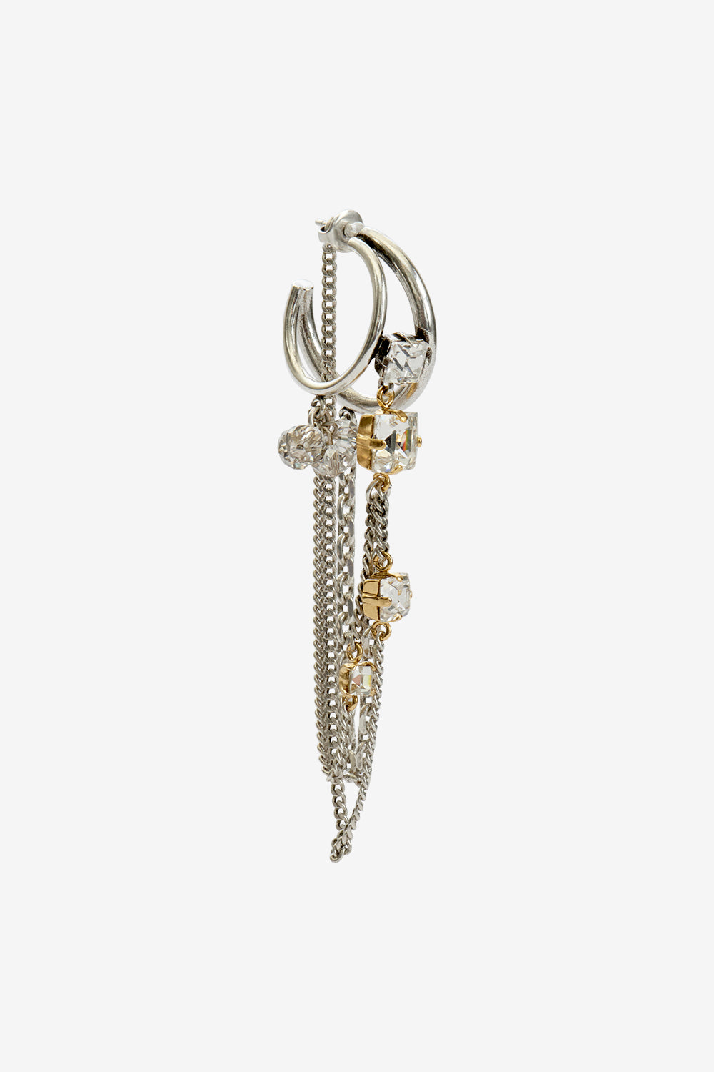 Jodie double hoop and pendant earring - Silver - Woman - 1