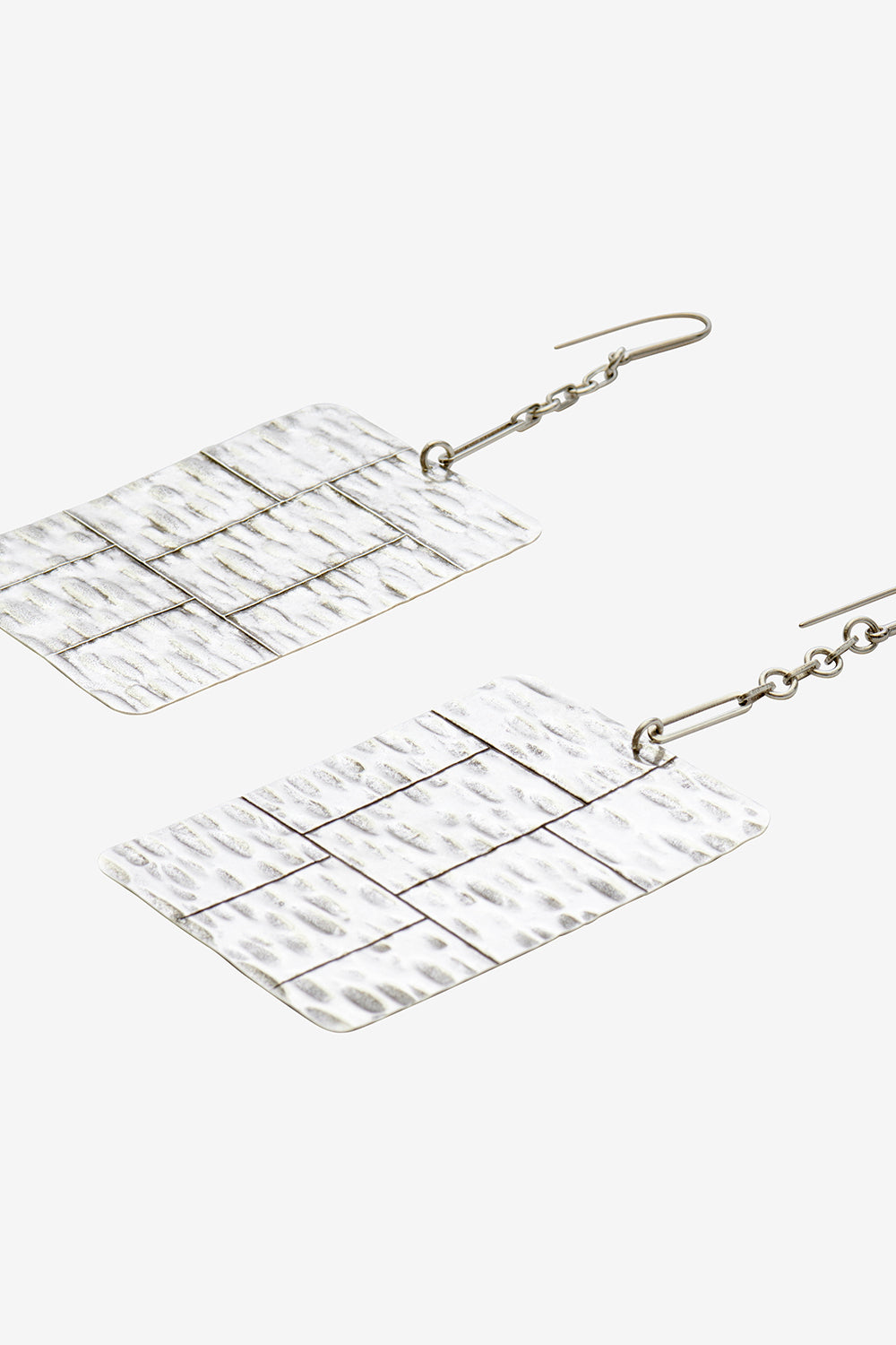 Blacke pendant plate earrings - Silver - Woman - 3