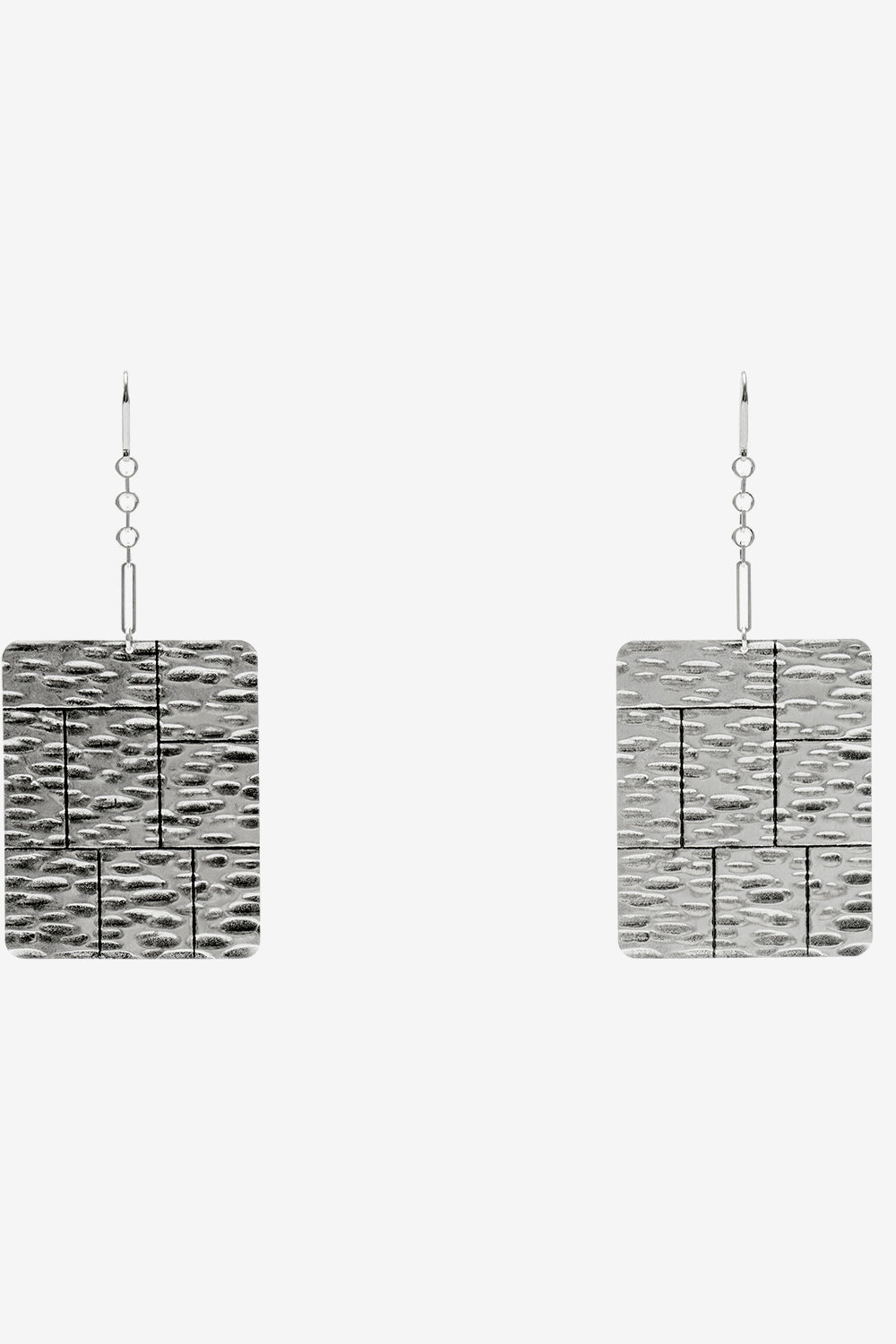 Blacke pendant plate earrings - Silver - Woman - 1