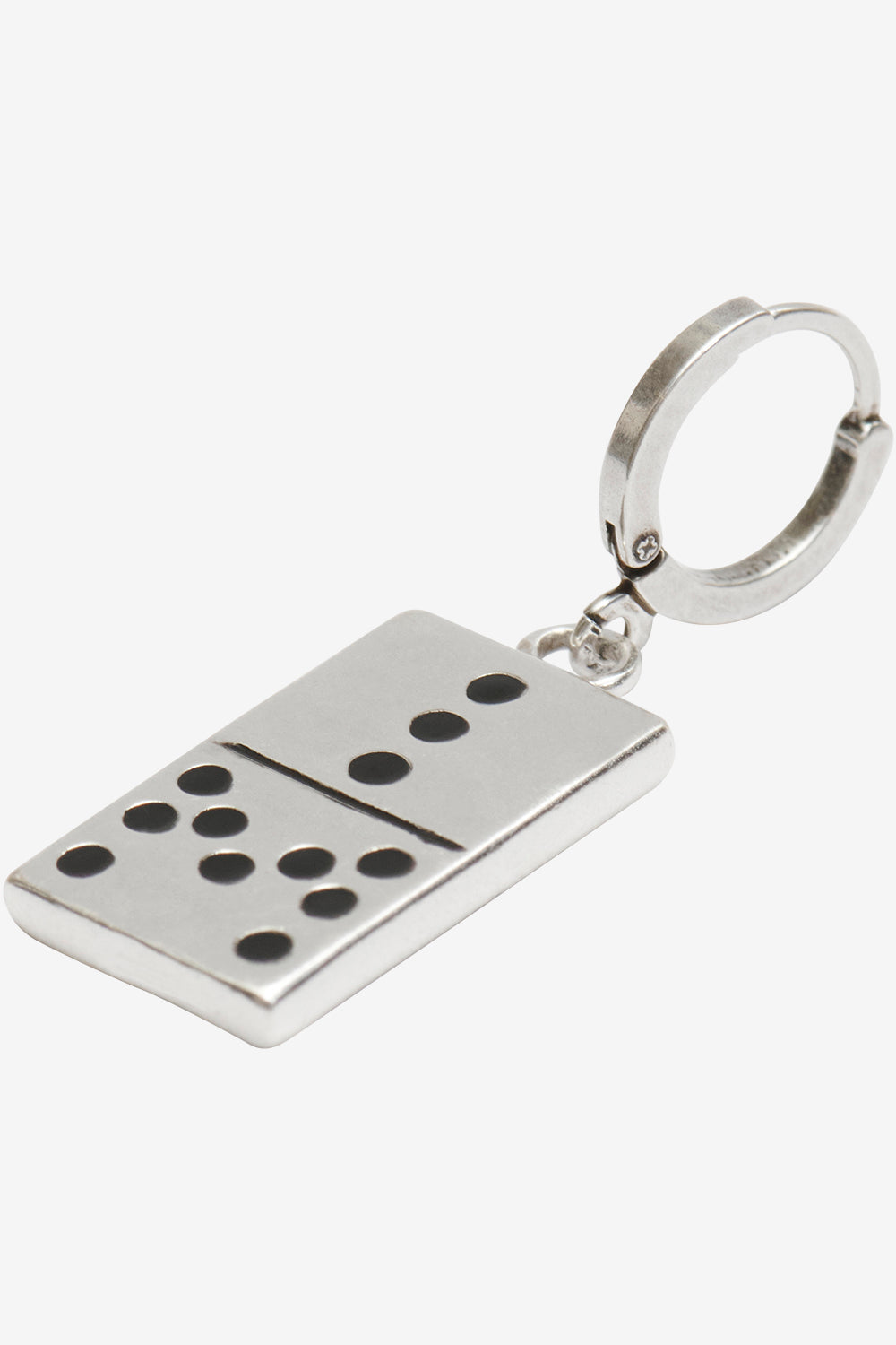 Alby domino pendant earring - Black and silver - Man - 3