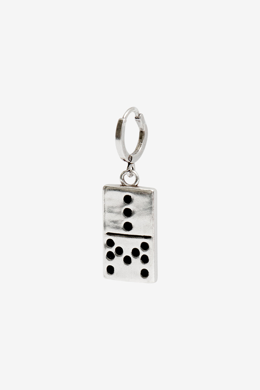 Alby domino pendant earring - Black and silver - Man - 1