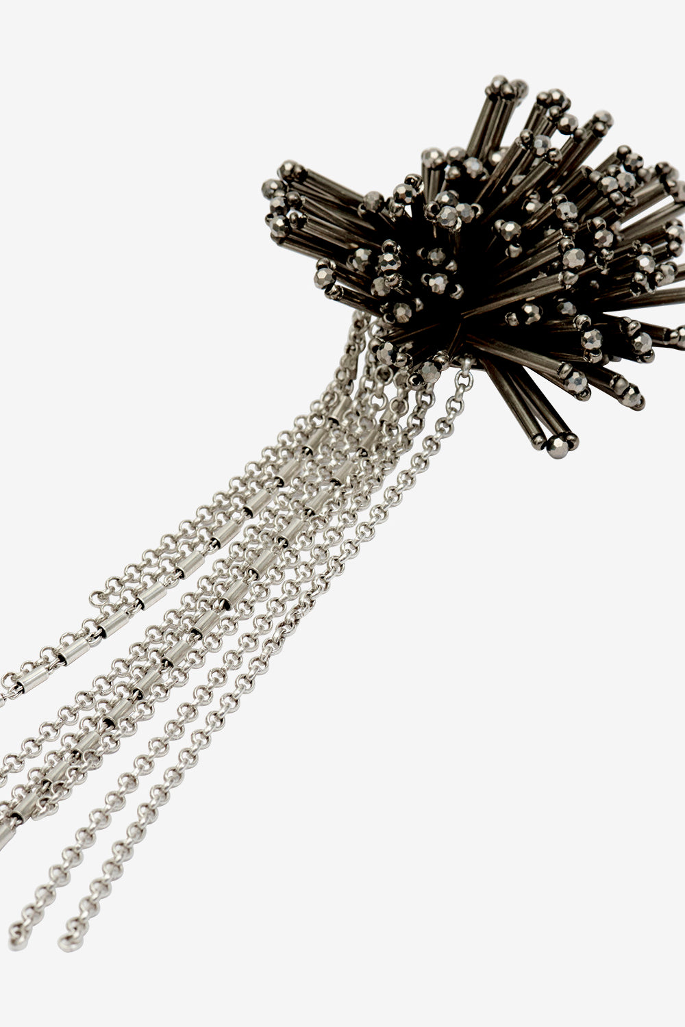 Amber pendant earring - Anthracite-silver - Woman - 3