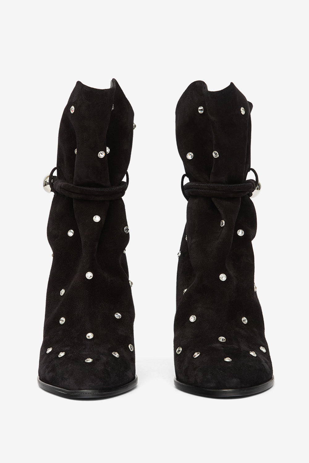 Lolya studded suede leather boots - Black - Woman - 4