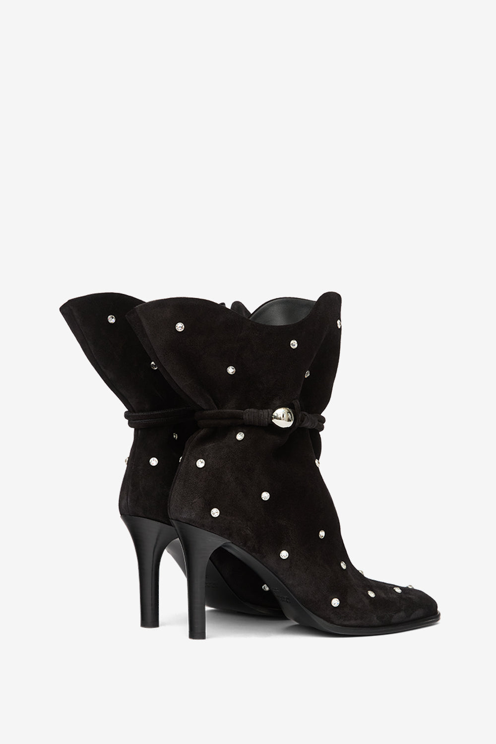 Lolya studded suede leather boots - Black - Woman - 2