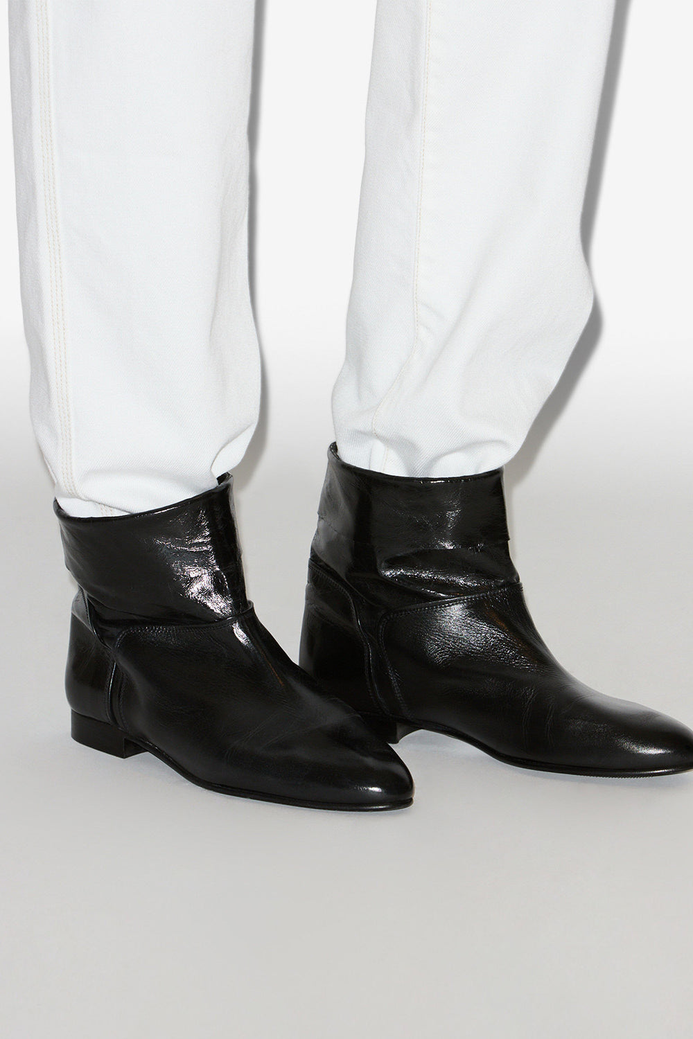 Flache boots juoza aus lackleder - Schwarz - Man - 5