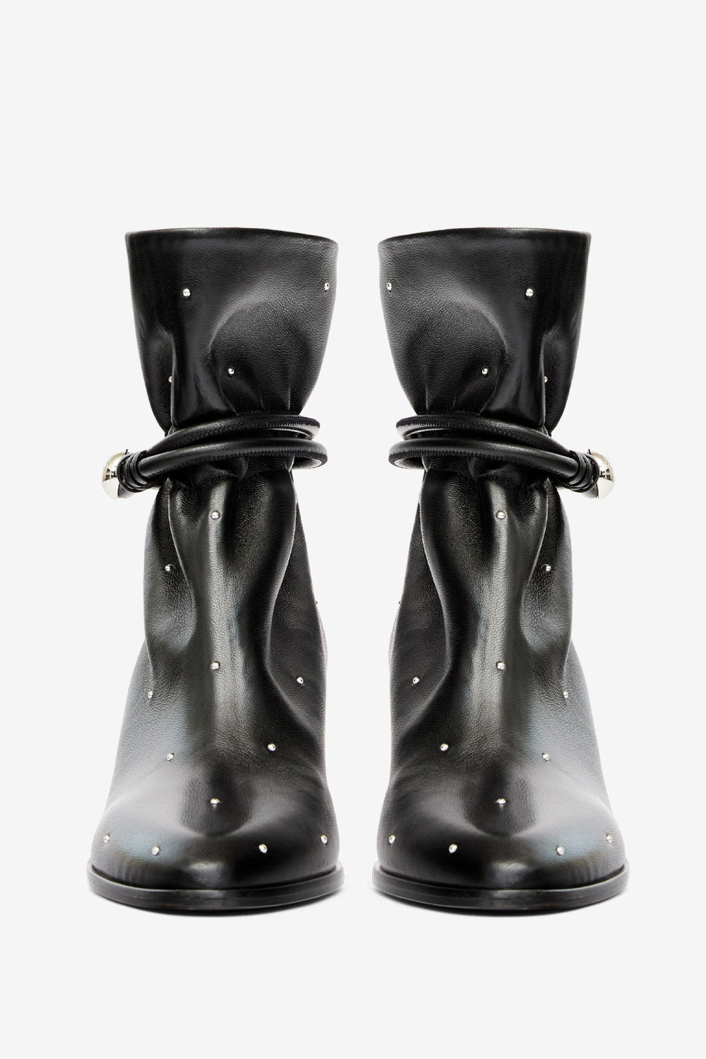 Forla studded leather ankle boots - Black - Woman - 4