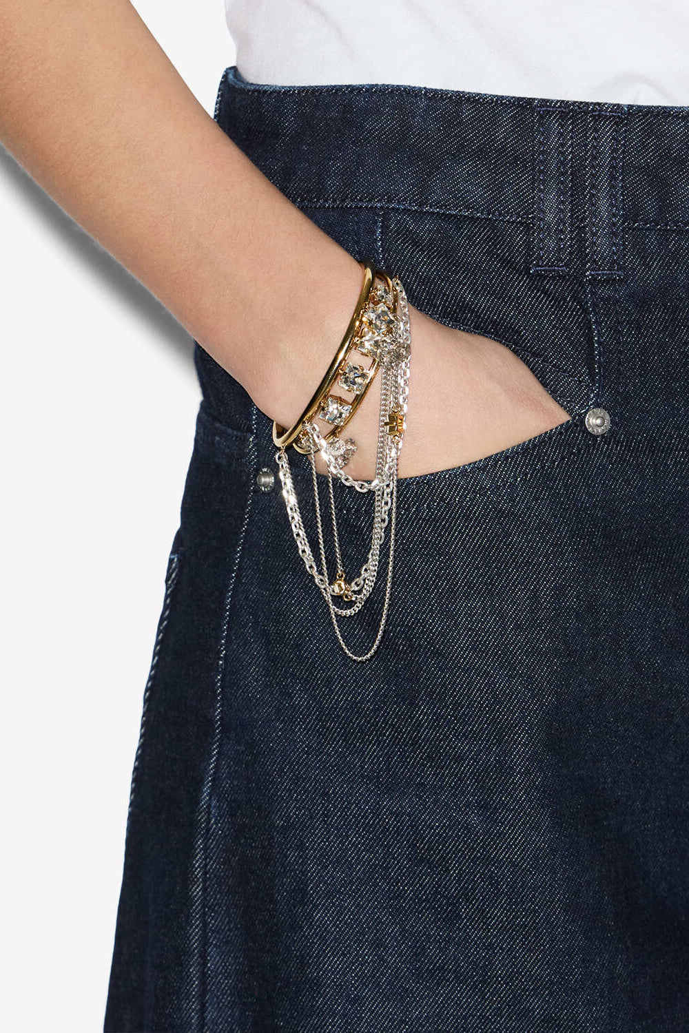 Jodie cuff bracelet - Silver-gold - Woman - 2